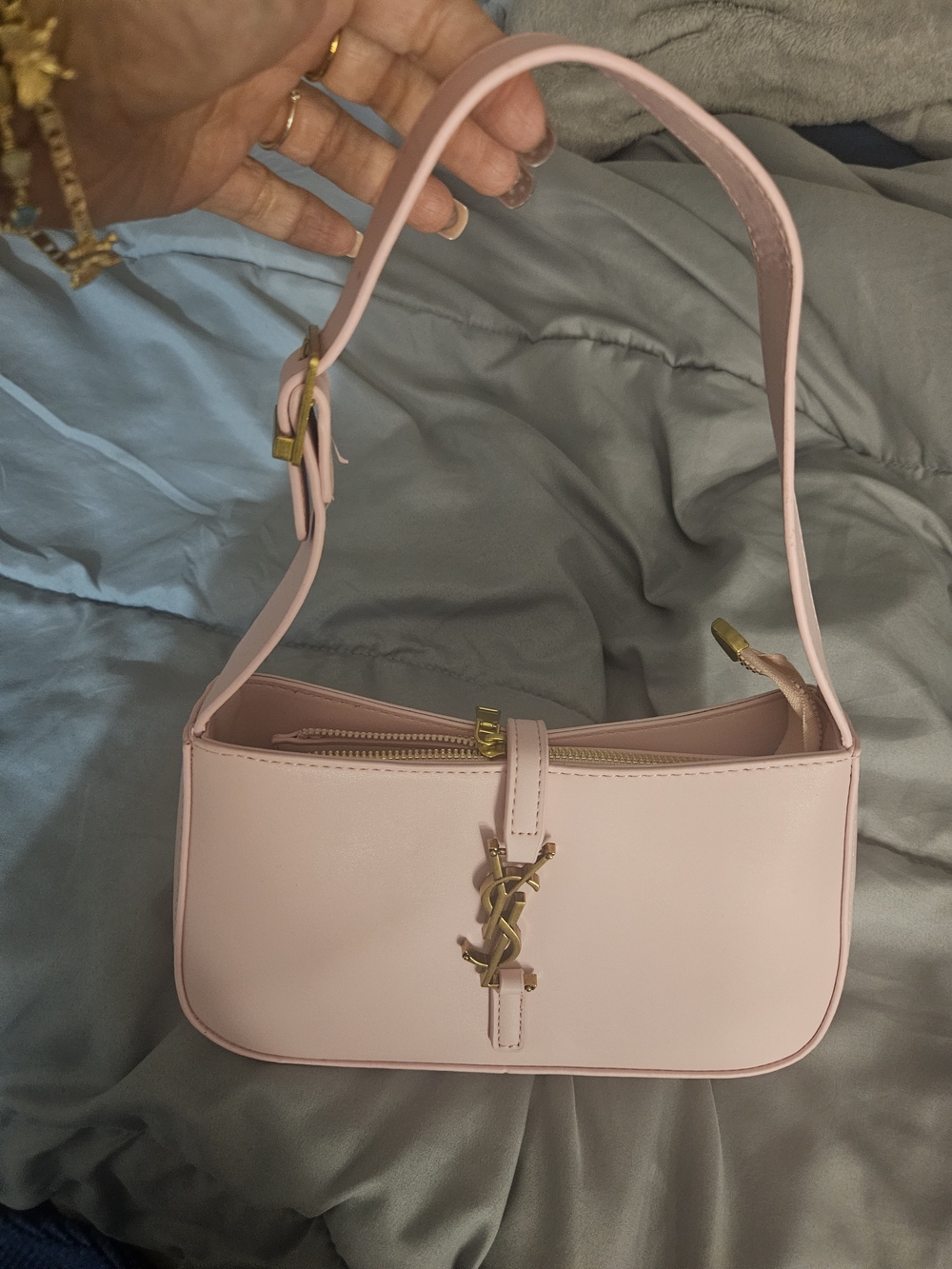 Pink Leather Shoulder Bag